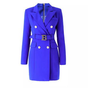 Belted Office Blazer Dress