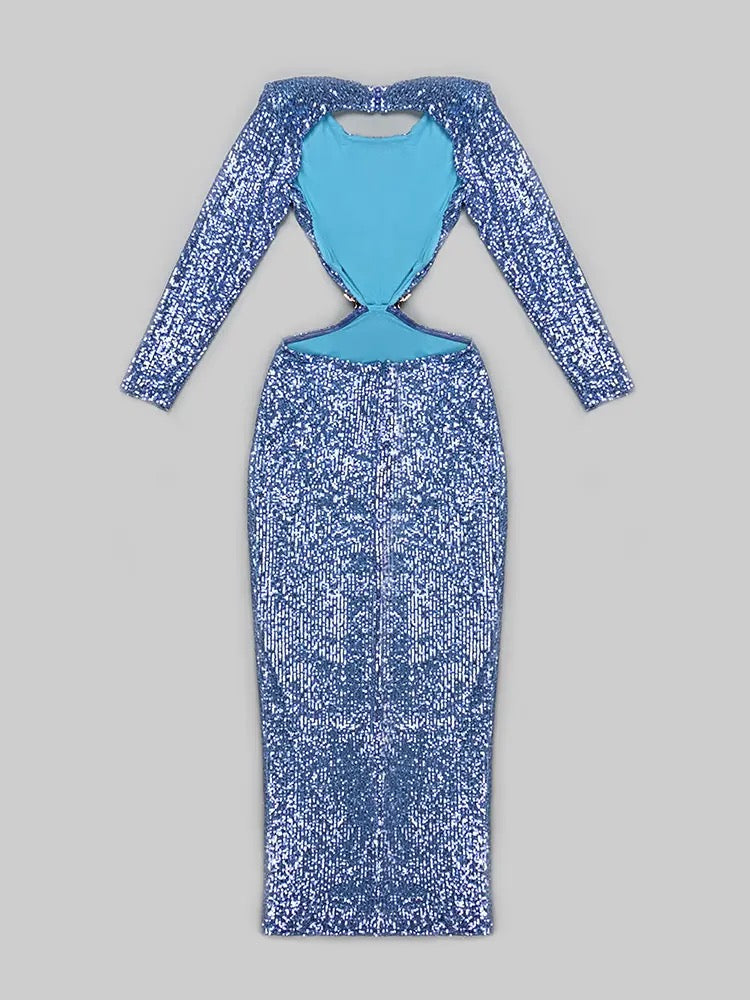 Sequins Flower Diamond BuckleDress