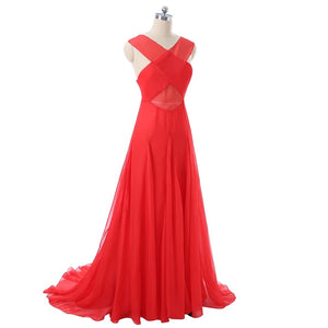 Crisscross Sheer Chiffon Gown