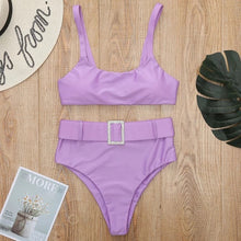 Cargar imagen en el visor de la galería, Belted Solid Colour Bikini Set