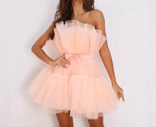 Load image into Gallery viewer, Strapless Tulle Layers Mini Mesh Dress