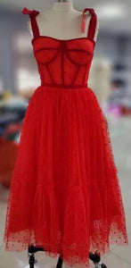 Sweetheart Bow Doted Tulle Dress