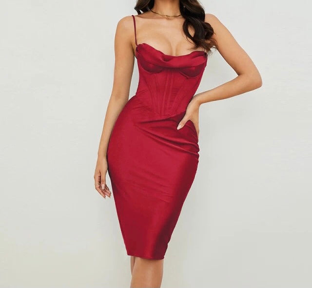 Corset Spaghetti Strap Slim Dress
