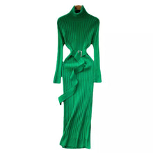 Load image into Gallery viewer, Knitted Bodycon Dress with Belt