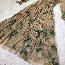 Load image into Gallery viewer, Flora Print  Pleated Chiffon Dress