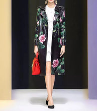 Load image into Gallery viewer, Floral Belt Trench Coat
