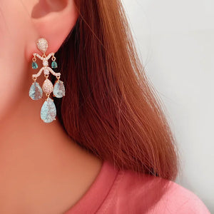 Drop Shaped Zircon Earrings