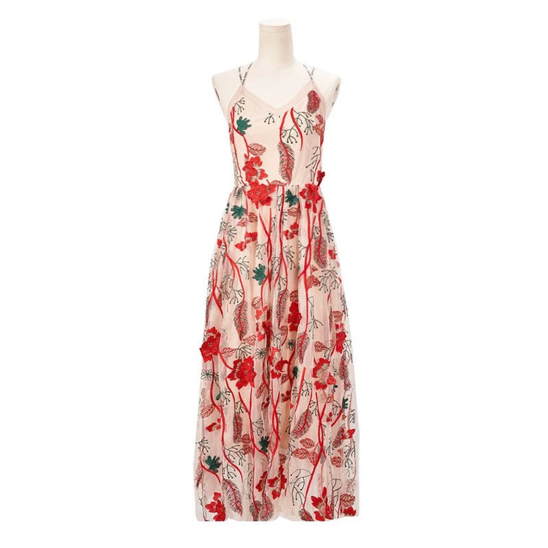 Flower Embroidery Dress