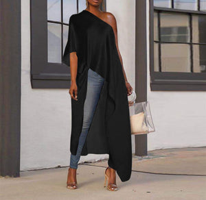 Asymmetrical One Shoulder Long Tunic