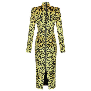 Leopard Velvet Bodycon Dress
