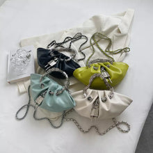 Cargar imagen en el visor de la galería, Designer Chain Ruched Pouch Bag