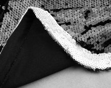 Carregar imagem no visualizador da galeria, Black Sequin Slit Coat Dress