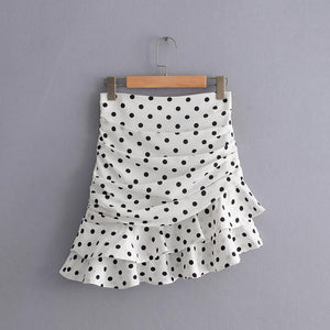 Asymmetrical Polka Dot Skirt