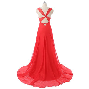 Crisscross Sheer Chiffon Gown