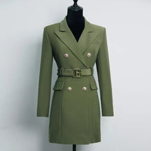 Carica l&#39;immagine nel visualizzatore di Gallery, Belted Office Blazer Dress