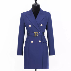 Belted Office Blazer Dress