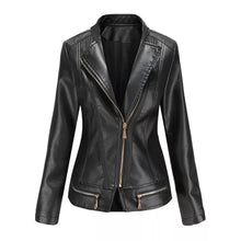 Load image into Gallery viewer, Slim Faux Leather Jacket