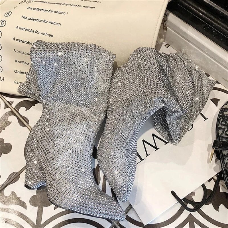 Rhinestone Embellished Boots