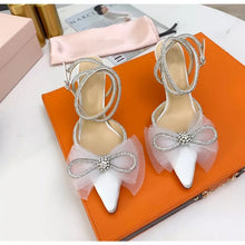 Load image into Gallery viewer, Bowknot Luxury Crystal Satin Pumps