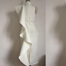 Load image into Gallery viewer, Elegant White Ruffles Bodycon Dress