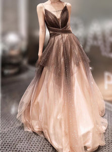 Mix Colour Chocolate Sparkle Prom Dress