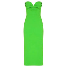 Load image into Gallery viewer, Green Mid Calf Bodycon Bandage dress