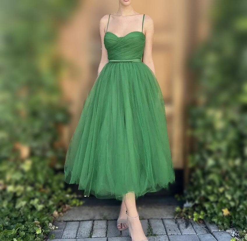 Tulle Tea Length Homecoming Dress