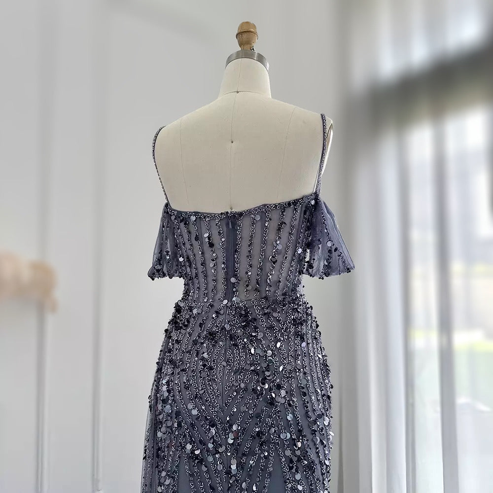 Mermaid High Slit tinsel Gown