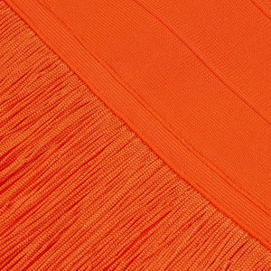 Orange Fringed Bandage Dress