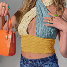 Load image into Gallery viewer, Cross Halter Backless Hollow Crop Top