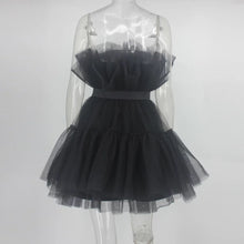 Cargar imagen en el visor de la galería, Strapless Tulle Layers Mini Mesh Dress
