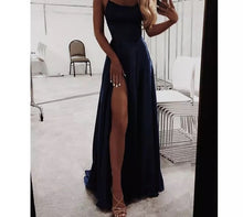 Load image into Gallery viewer, High Slit Cross Back Prom Gown