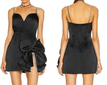 Charger l&#39;image dans la galerie, Diamond Bow Tie Split Spaghetti Strap Skinny Mini Dress