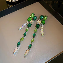 Load image into Gallery viewer, Green Geometric Dangle Earrings