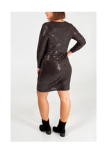 Load image into Gallery viewer, Metallic Diamond Wrap Dress