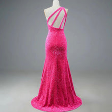 Load image into Gallery viewer, Mermaid Sequinned One-Shoulder Dress