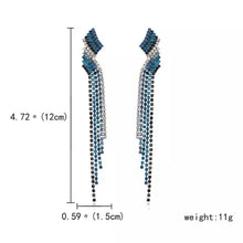 Charger l&#39;image dans la galerie, Blue Tassel Drop Earrings