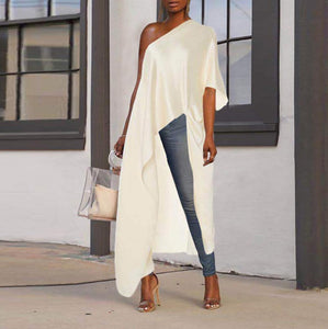 Asymmetrical One Shoulder Long Tunic