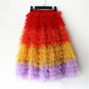 Tulle Multilayer Ruffles Skirt