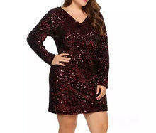 Load image into Gallery viewer, Large Size Sequin Dress