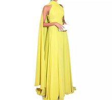 Load image into Gallery viewer, Cape Yellow Evening Gown