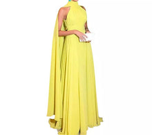 Cargar imagen en el visor de la galería, Cape Yellow Evening Gown