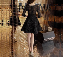 Cargar imagen en el visor de la galería, Black Shining Sequins Dress