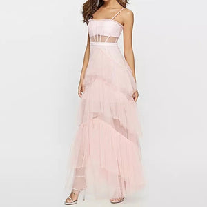 Corset Tiered Tulle Dress