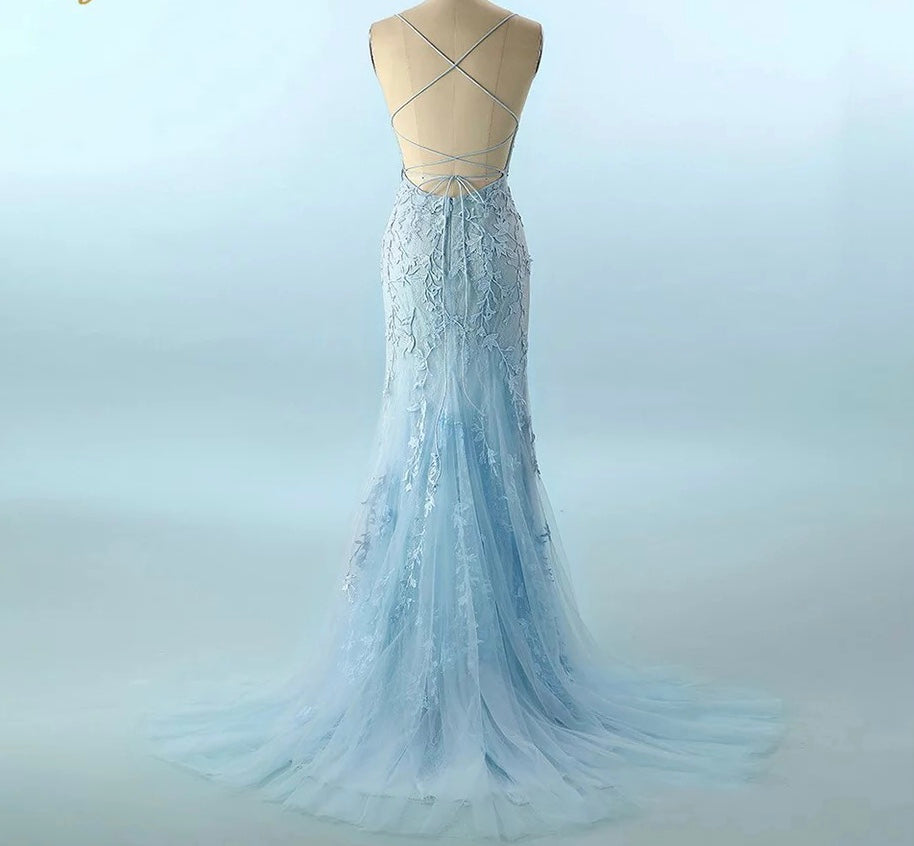 Mermaid Lace Tulle Prom Dress