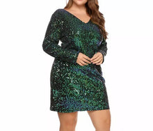 Load image into Gallery viewer, Large Size Sequin Dress