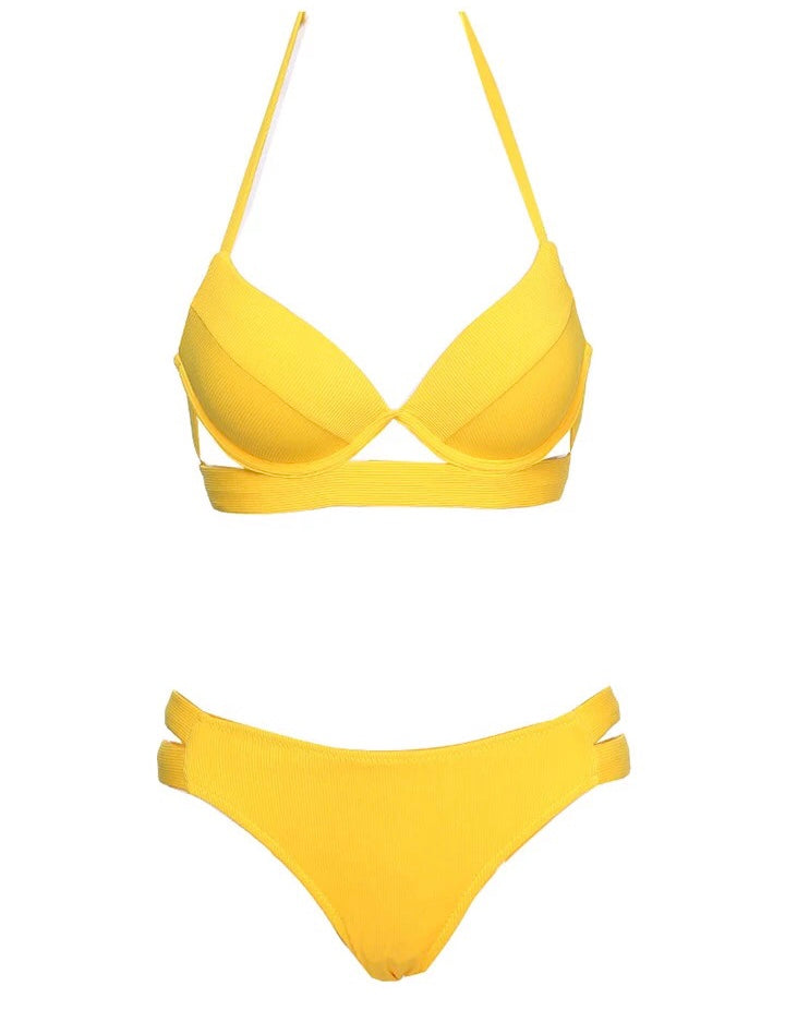 Push Up Ribbed Bikini Set