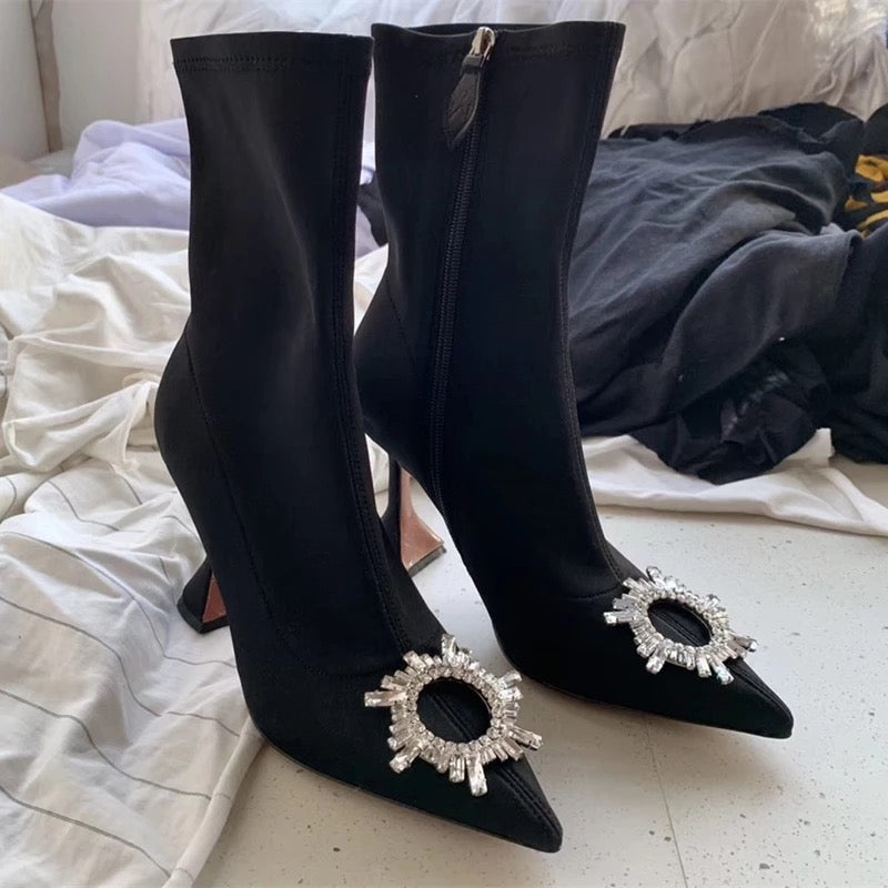 Rhinestone Embellished Boots