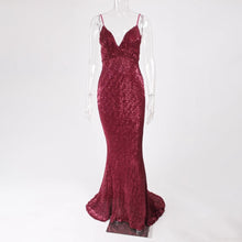 Charger l&#39;image dans la galerie, Sequined Stretch Backless Evening Dress