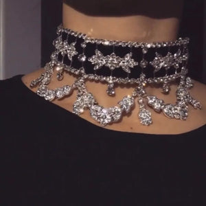 Velvet Crystal Choker Necklace